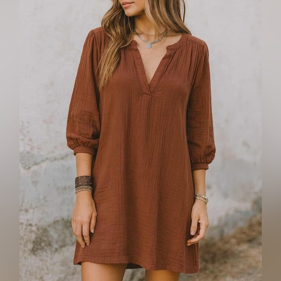 Old Navy Dresses & Skirts - Old Navy Terracotta Boho Midi V-Neck Dress - Size Large